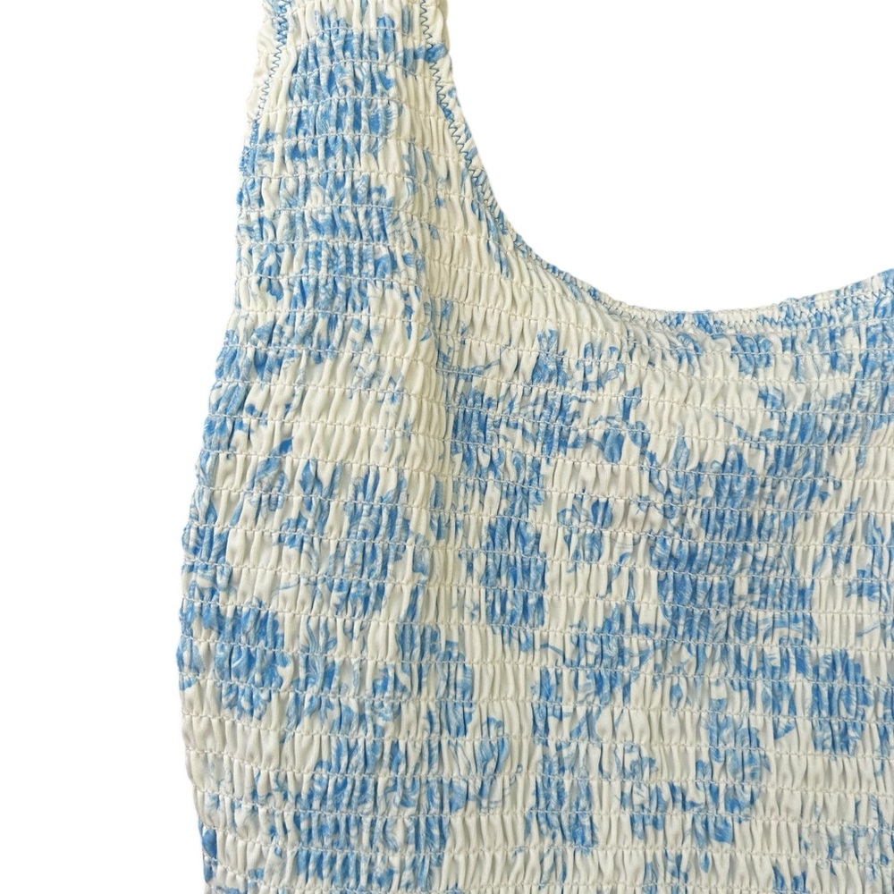 NWT Aerie Smocked Toile Birthday Scoop Cheekiest One Piece Swimsuit - Picture 2 of 6